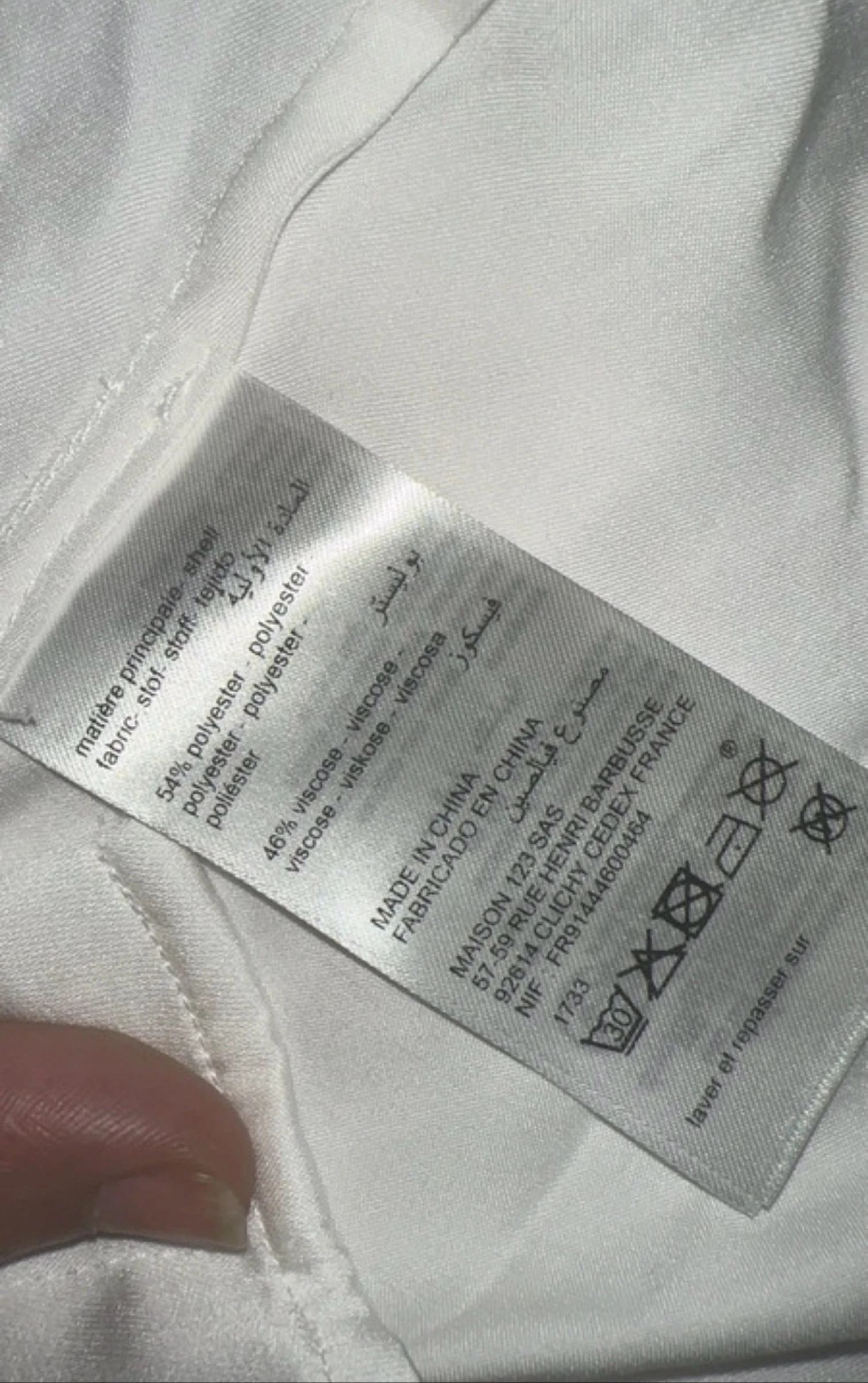 Blouse van satijn wit Maison 123 - Nieuw met etiket - Maat M – photo 6